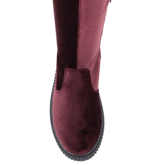 NWOT Burgundy "Lynbrook" Velvet Over the Knee Boot - Picture 5 of 5